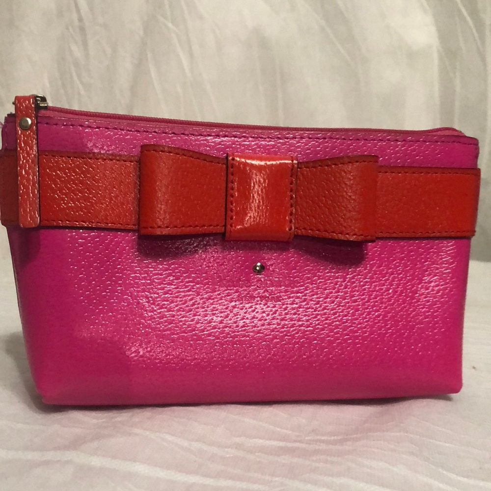 kate spade Pink & Red Bow Accent Wristlet Pouch